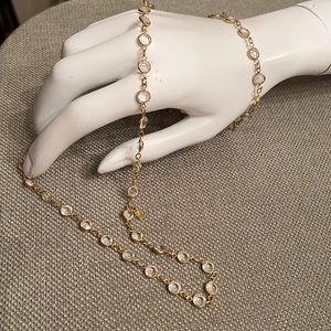 Swarovski Clear Crystal Bezel Necklace VTG signed